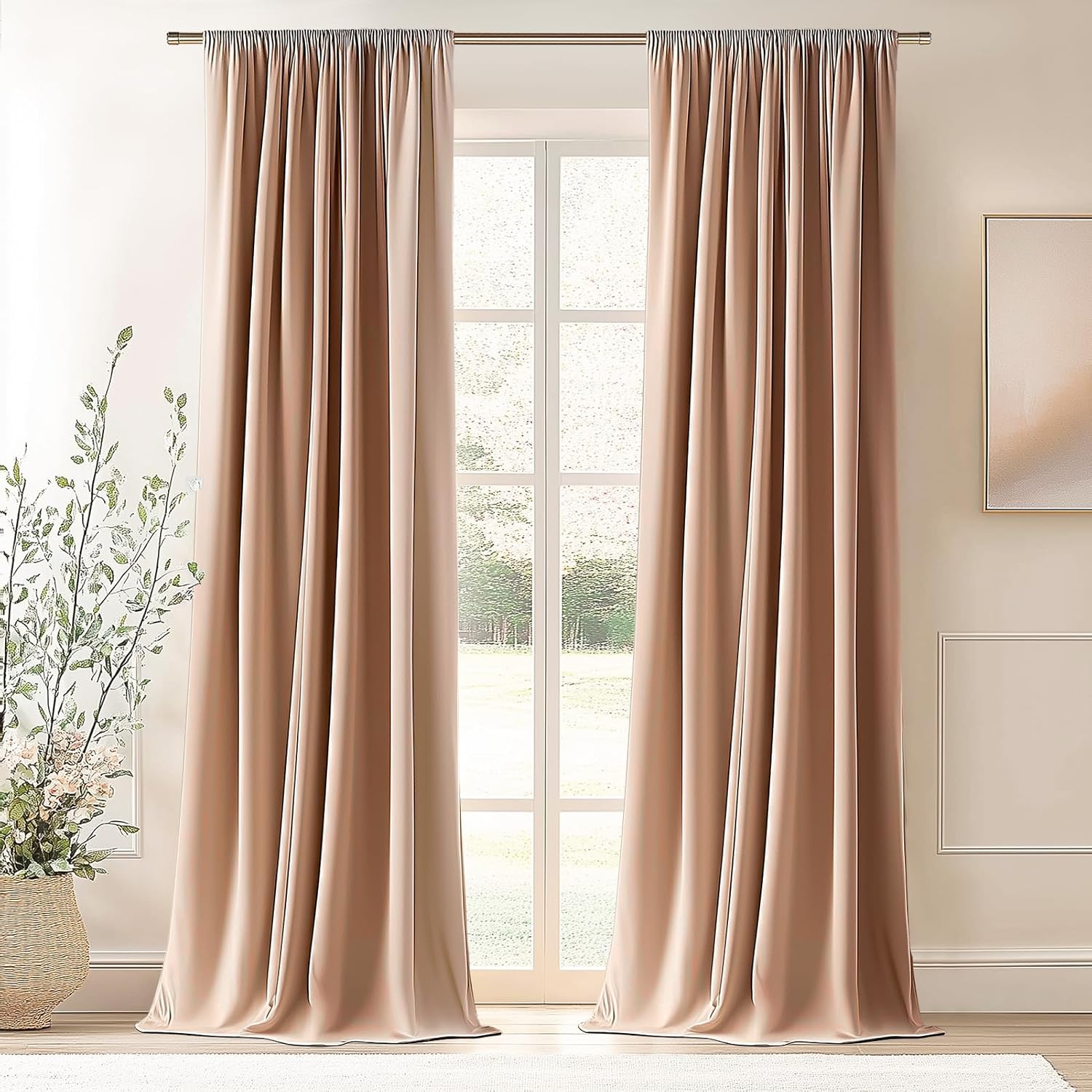 Topfinel Velvet Room Darkening Curtains for Elegant Spaces
