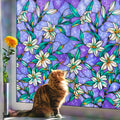 Stained Glass Window Film 29.5in x 78.7in - Full Privacy Floral Tint