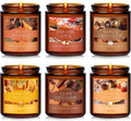 Fall Candles Set 6 Pack - Cozy Soy Wax Autumn Scents