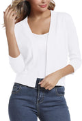 Urban CoCo Women's 3/4 Sleeve Cropped Cardigan Sweater - Elegant Hand