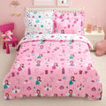 Joiedomi Kid Full Comforter Set 7 Piece Princess Bedding Set - Super