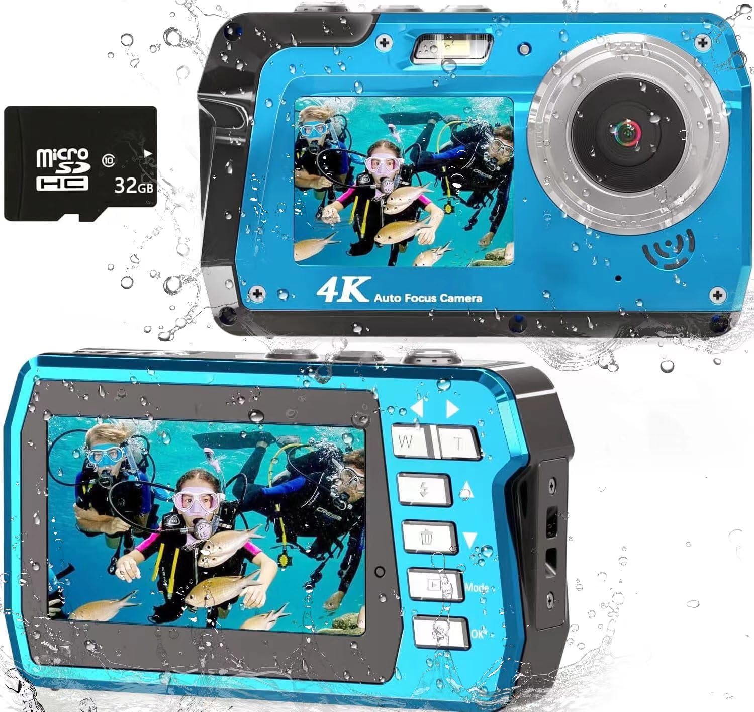 4K Dual-Screen Waterproof Camera with 32GB Card - Capture Adventures!