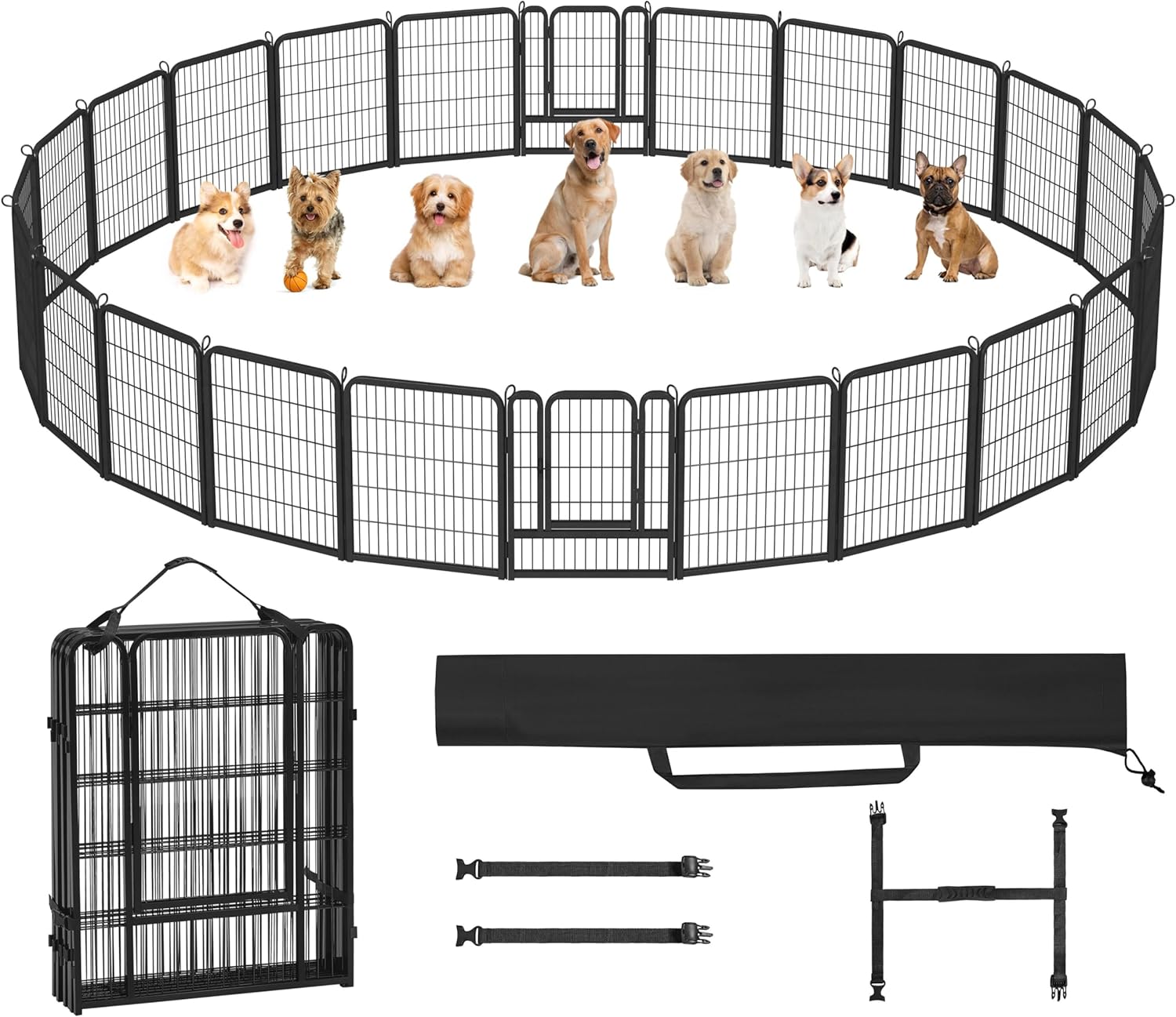 Yaheetech 24 Panels Dog Playpen for Small to Large Dogs