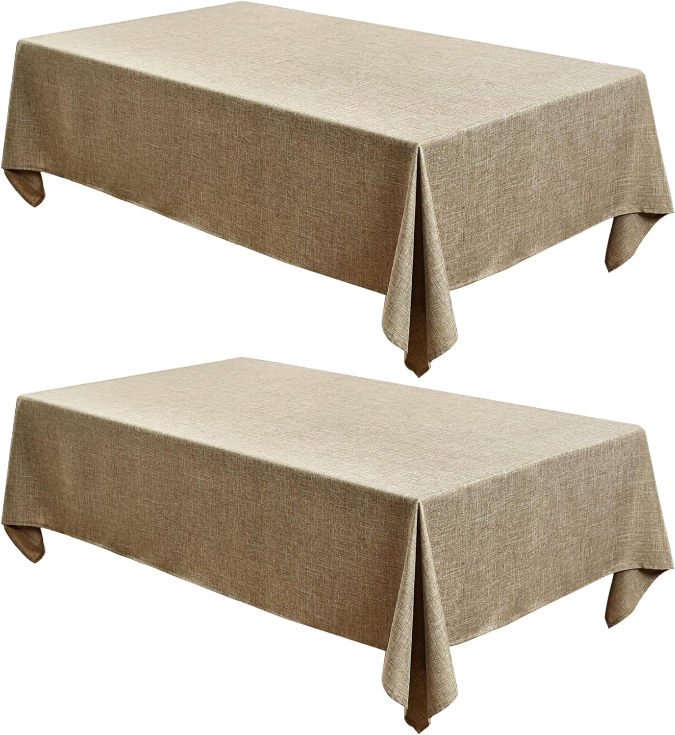 Fitable Faux Linen Tablecloths for 6 Foot Tables - 2 Pack