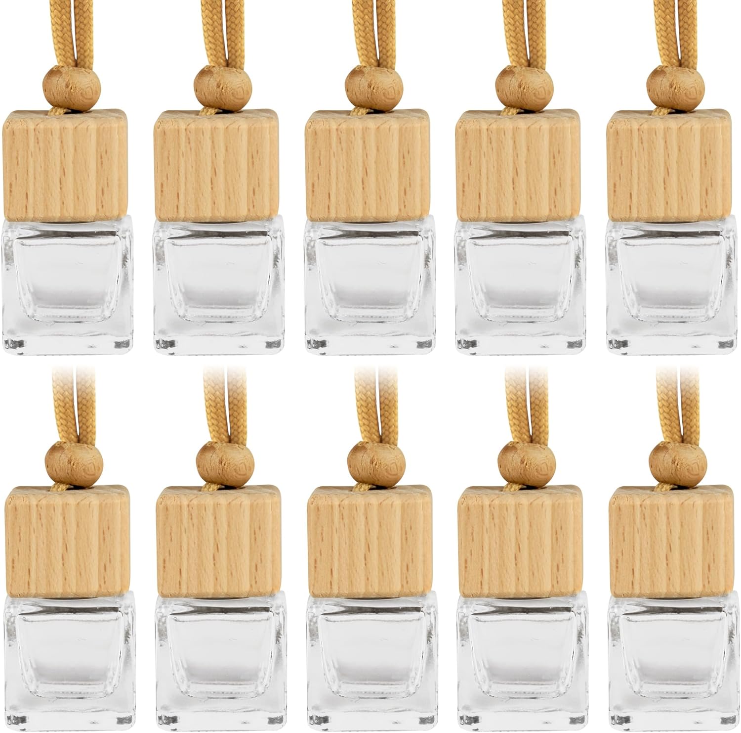 Refresh Your Drive: 10Pcs 8ml Car Essential Oil Hanging Bottles