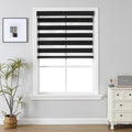 Cordless Zebra Blinds (Pro) Dual Layer Light Control - Black 40in x