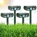 Solar Animal Ultrasonic Repellent 4 Pack - Effective Yard Protection