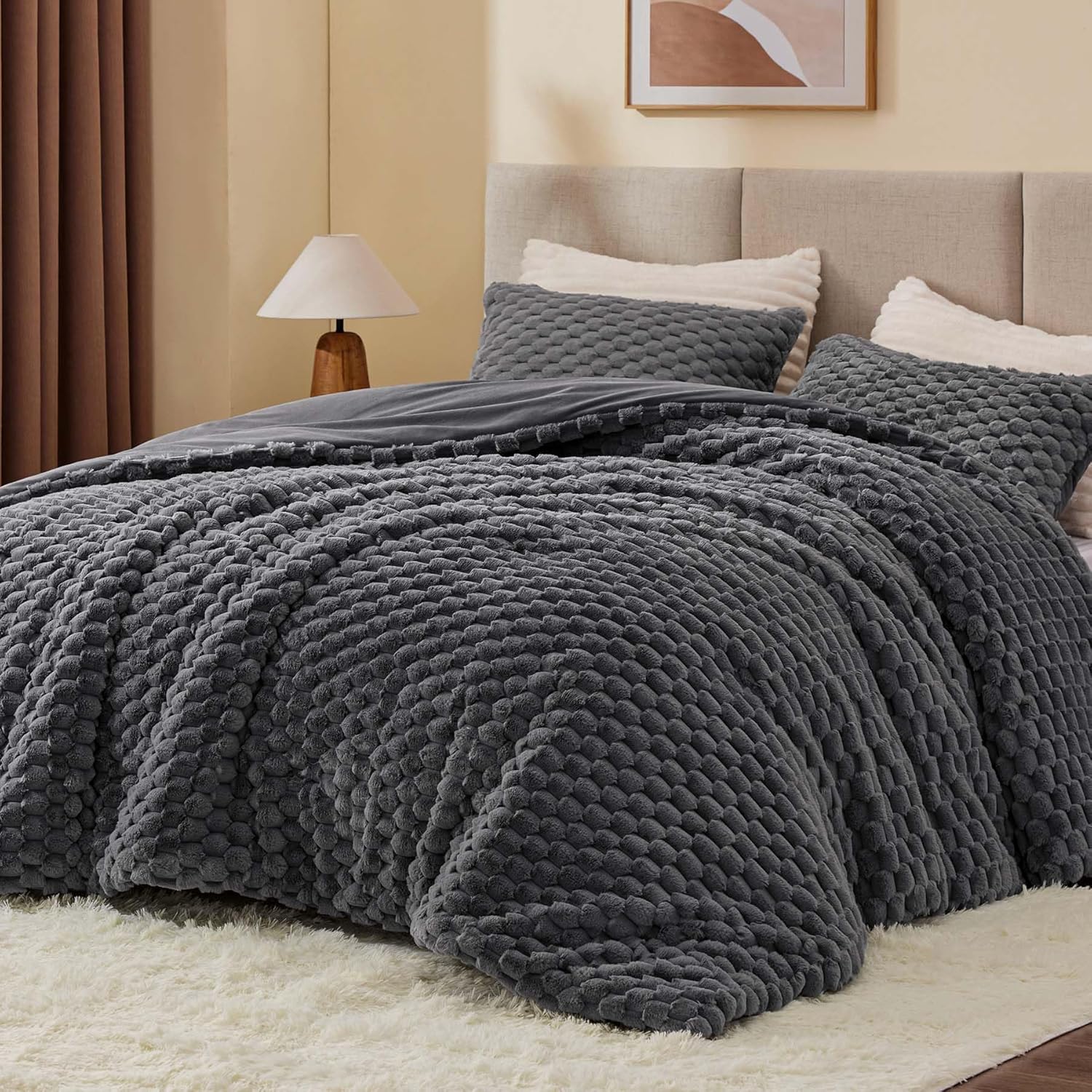 BEDELITE Fluffy Queen Comforter Set - Cozy Luxury Bedding
