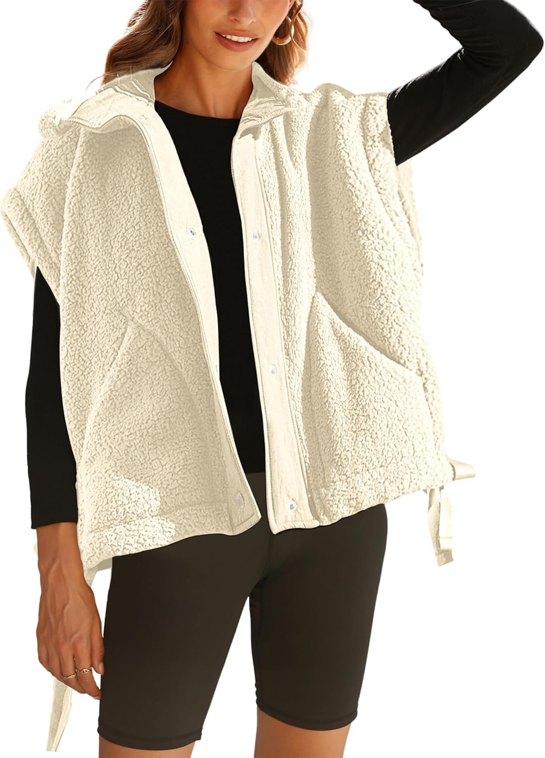 Cozy Women's Fuzzy Fleece Vest for Stylish Winter Warmth