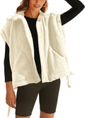 OPCAKM Women's Fuzzy Fleece Vest Oversized Sherpa Jacket - Cozy