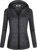 Hibelle Women's Full-Zip Fleece Lined Hoodie - Lightweight Warmth