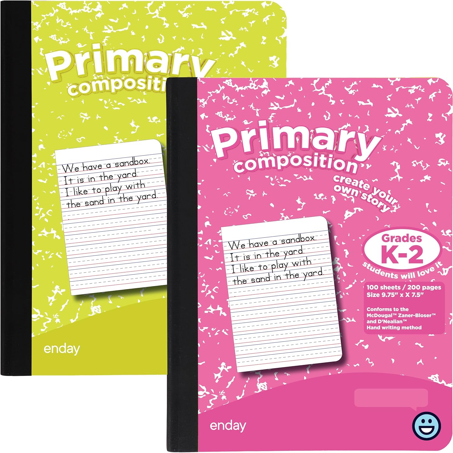 Primary Ruled Composition Notebook 2 Pack for Kids