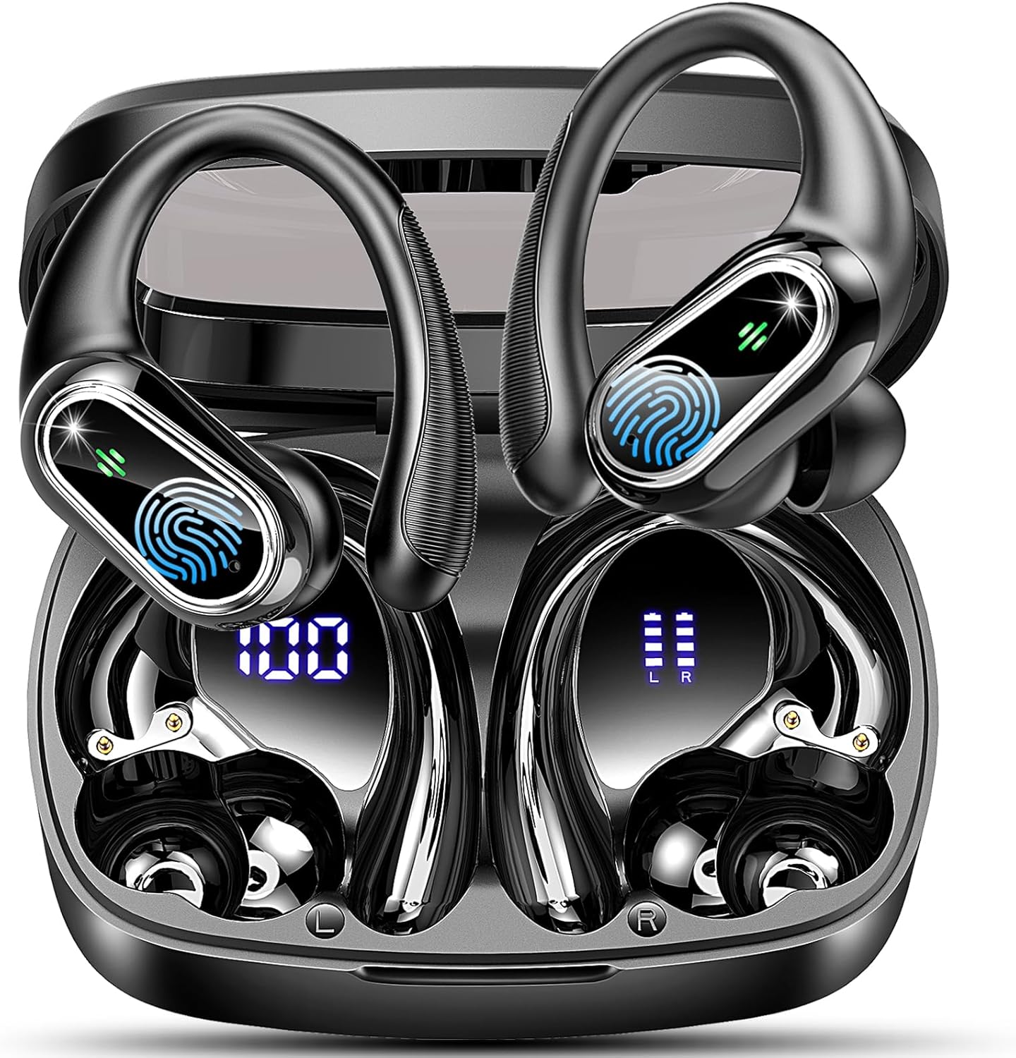 Poounur Wireless Earbuds: Deep Bass & 50hrs Playtime