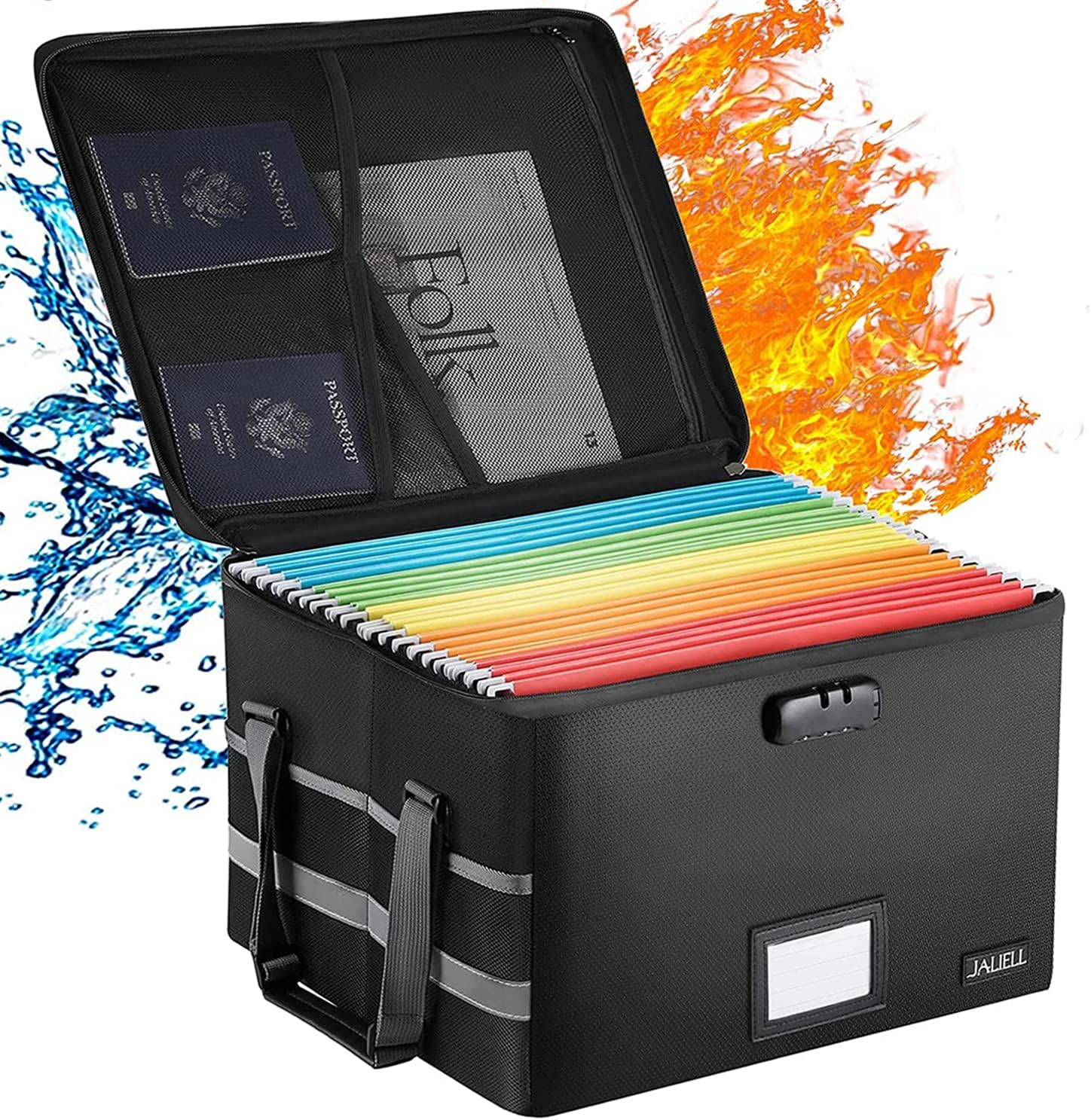 Fireproof Document Box with Lock - Portable File Organizer