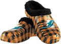 FOCO Men's NFL Team Logo Sherpa Lined Buffalo Check Slipper Clogs
