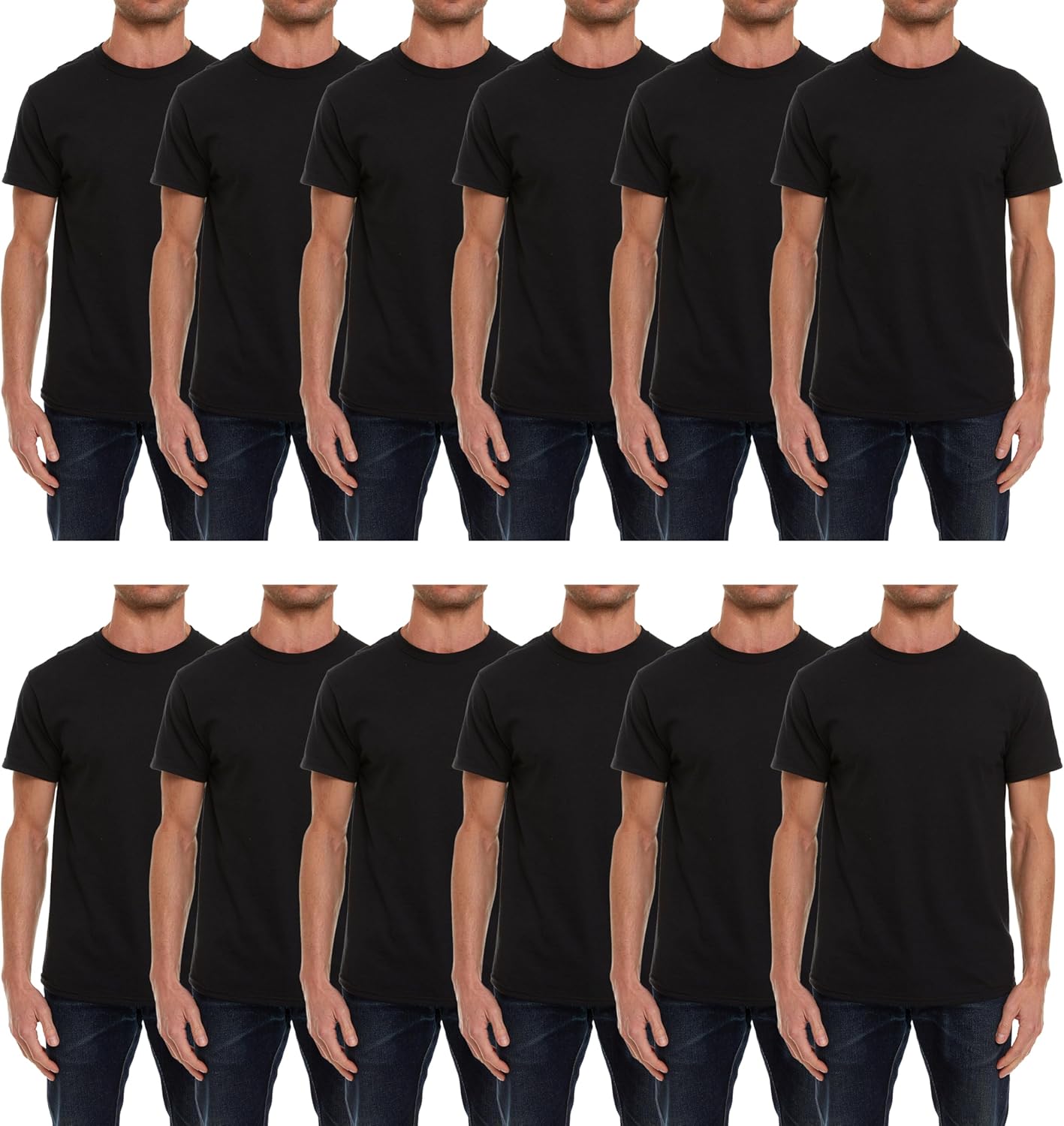 Billionhats 12 Pack Plus Size Men's Cotton T-Shirts in Bulk