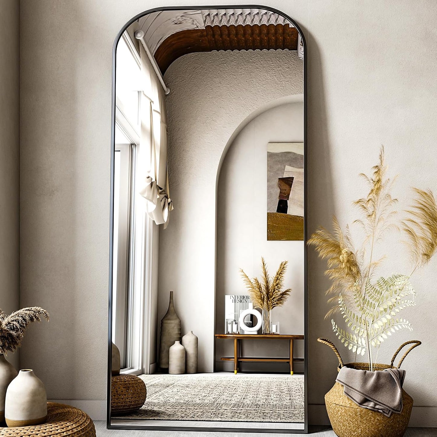 Full Length Mirror 71in x 28in Freestanding Arched Design