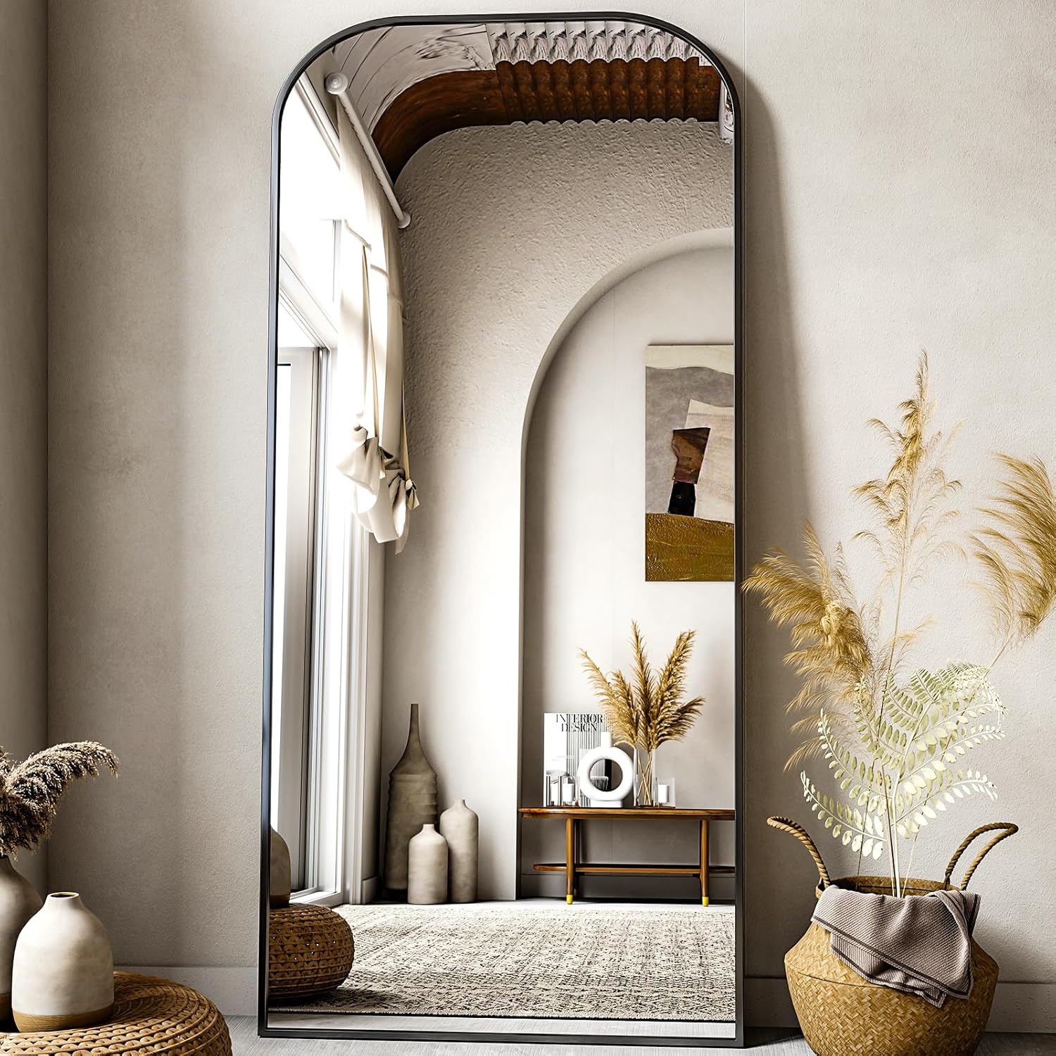 Full Length Mirror 71in x 28in Freestanding Arched Design