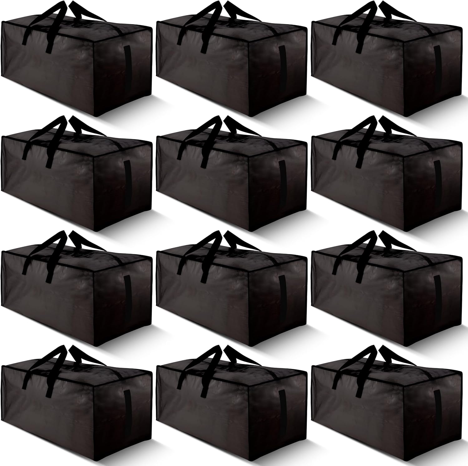 12 Pack Large Strong Moving Bags - Water-Resistant Storage Tote