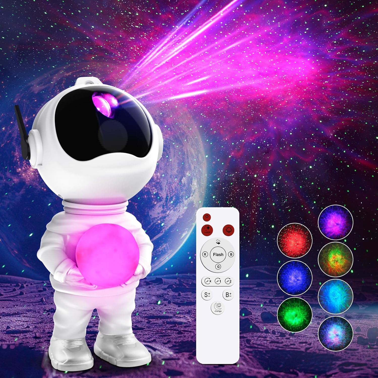 3-in-1 Star Projector & Moon Lamp Set - 33 Light Effects, Remote Control