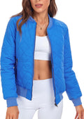 Women's Quilted Lightweight Bomber Jacket - Casual Warm Layer