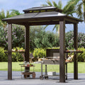 Aoxun Grill Gazebo 8 x 5FT Outdoor Barbecue Gazebo - Dual-Top Canopy