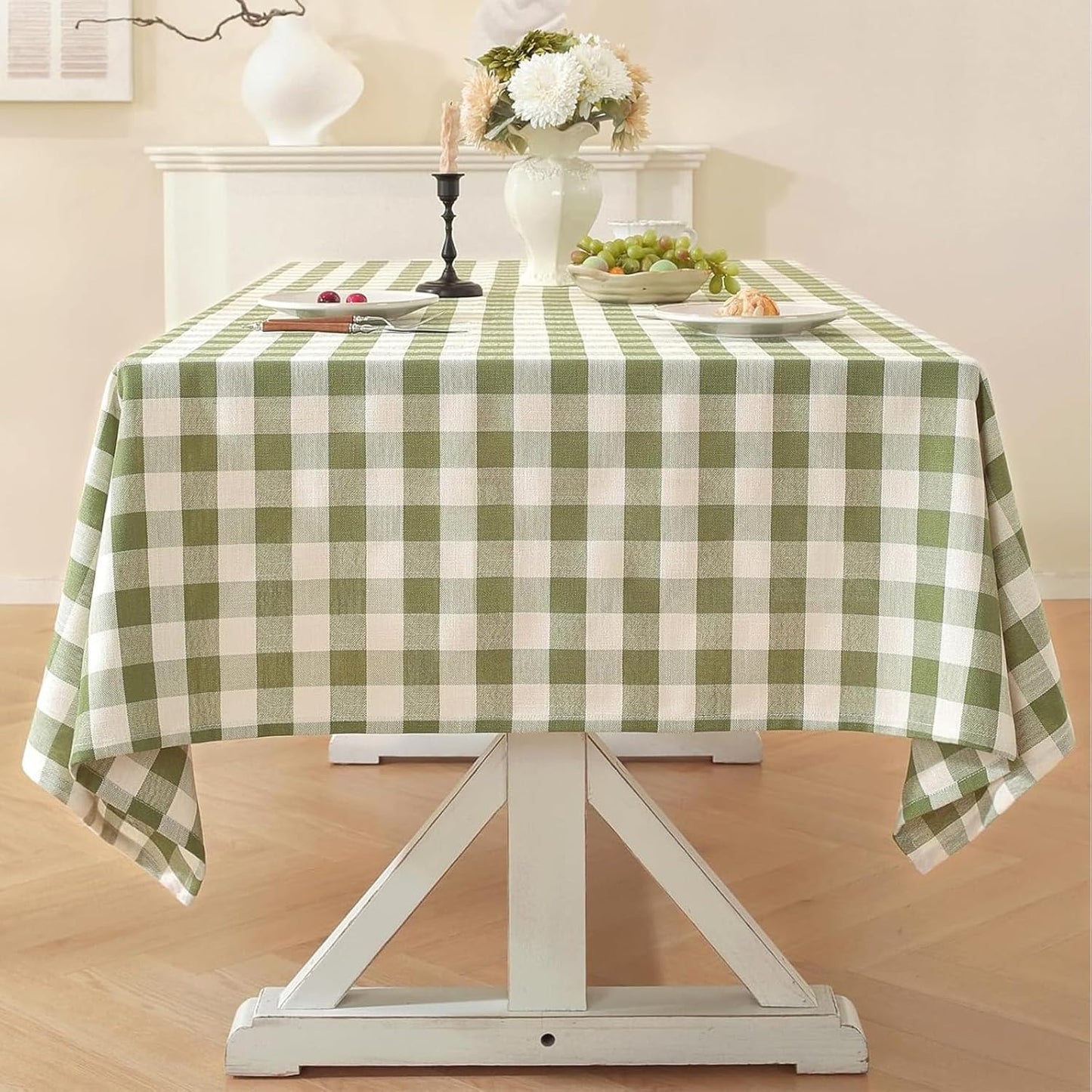 Gingham Tablecloth Rectangle for Farmhouse Style Dining