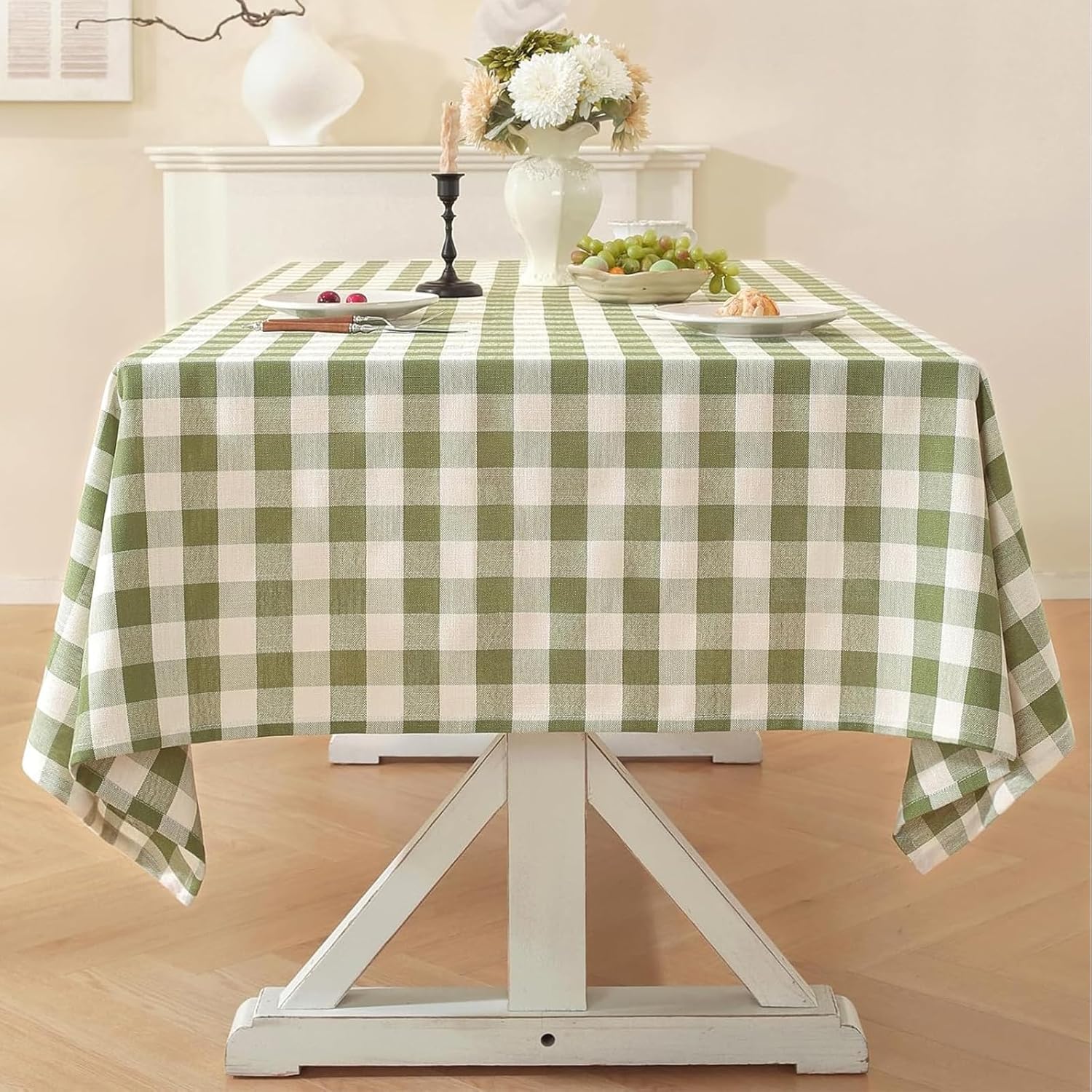 Gingham Tablecloth Rectangle for Farmhouse Style Dining