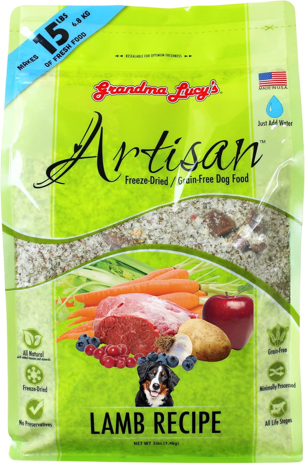 Grandma Lucy's Artisan Lamb Dog Food - Premium Grain Free 3Lb