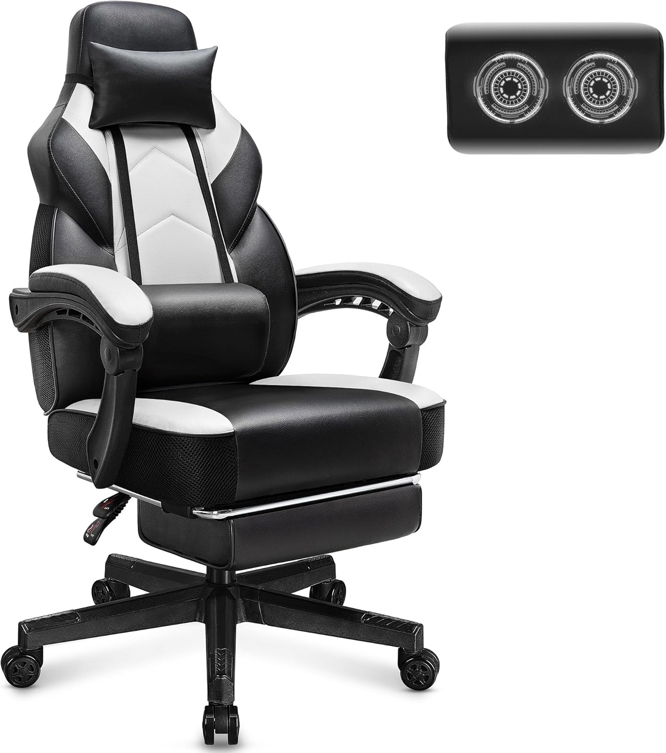 Meilocar Gaming Chair with Footrest and Massage Support for Adults
