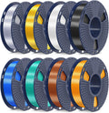SUNLU SILK PLA 3D Printer Filament Bundle 1.75mm - Multicolor Set