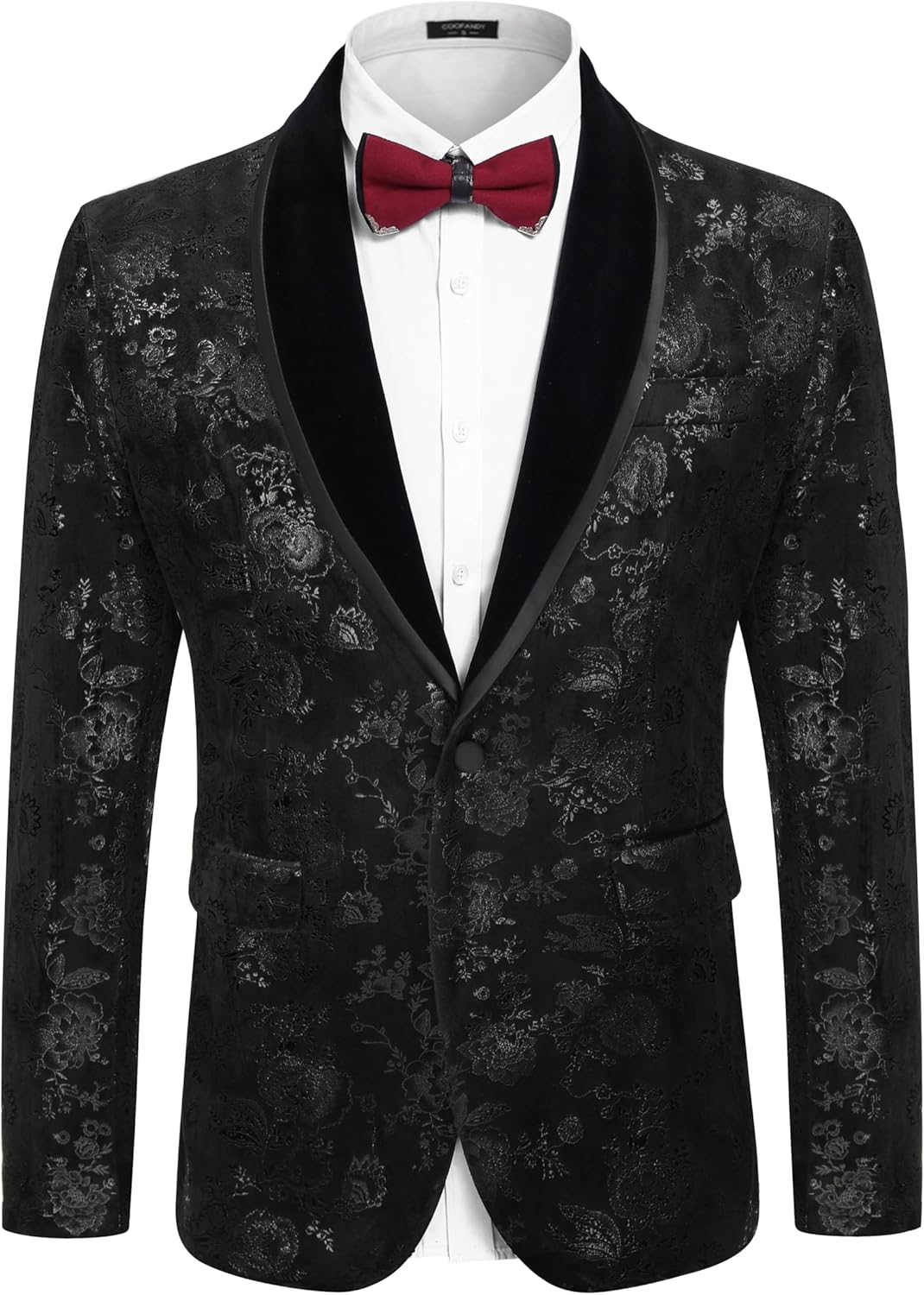 Stylish Velvet Tuxedo Blazer Jacket for Men by COOFANDY