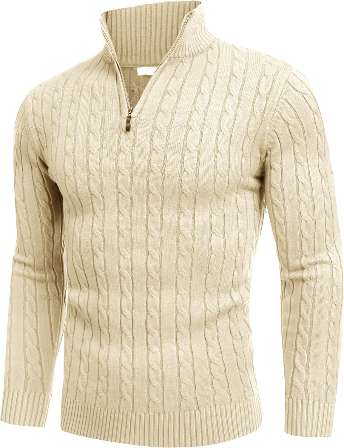 COOFANDY Men's Quarter Zip Sweater for Stylish Comfort