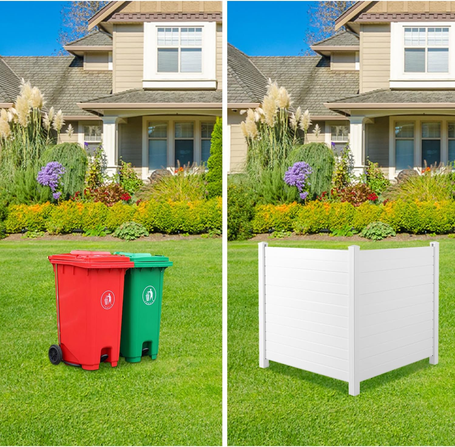 Vinyl Privacy Panels for Outdoor, Acosure, Hide Pool Equipment, 50 W X 50 H - 2 Pack