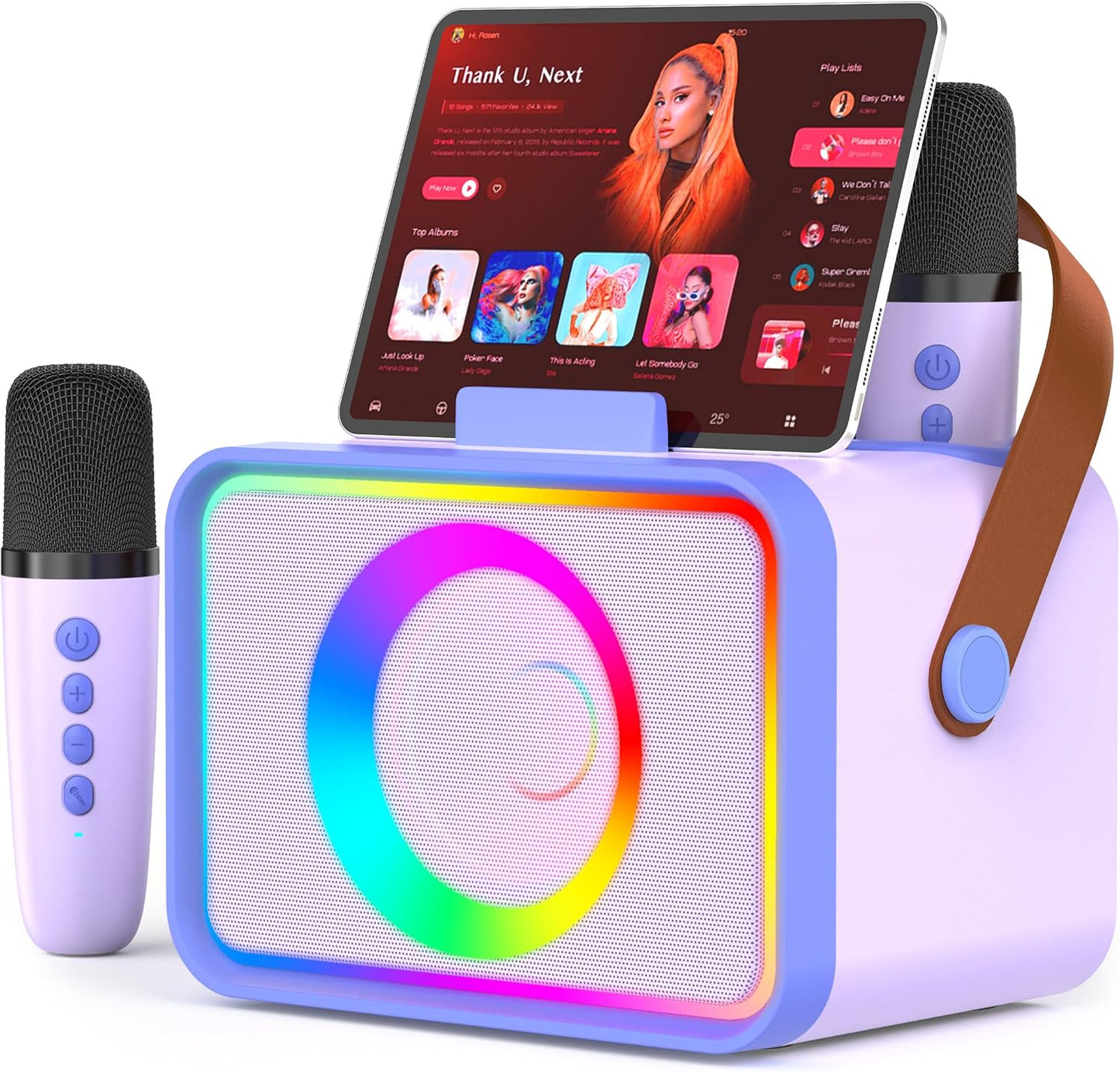 Portable Karaoke Machine with Bluetooth Speakers and Microphones