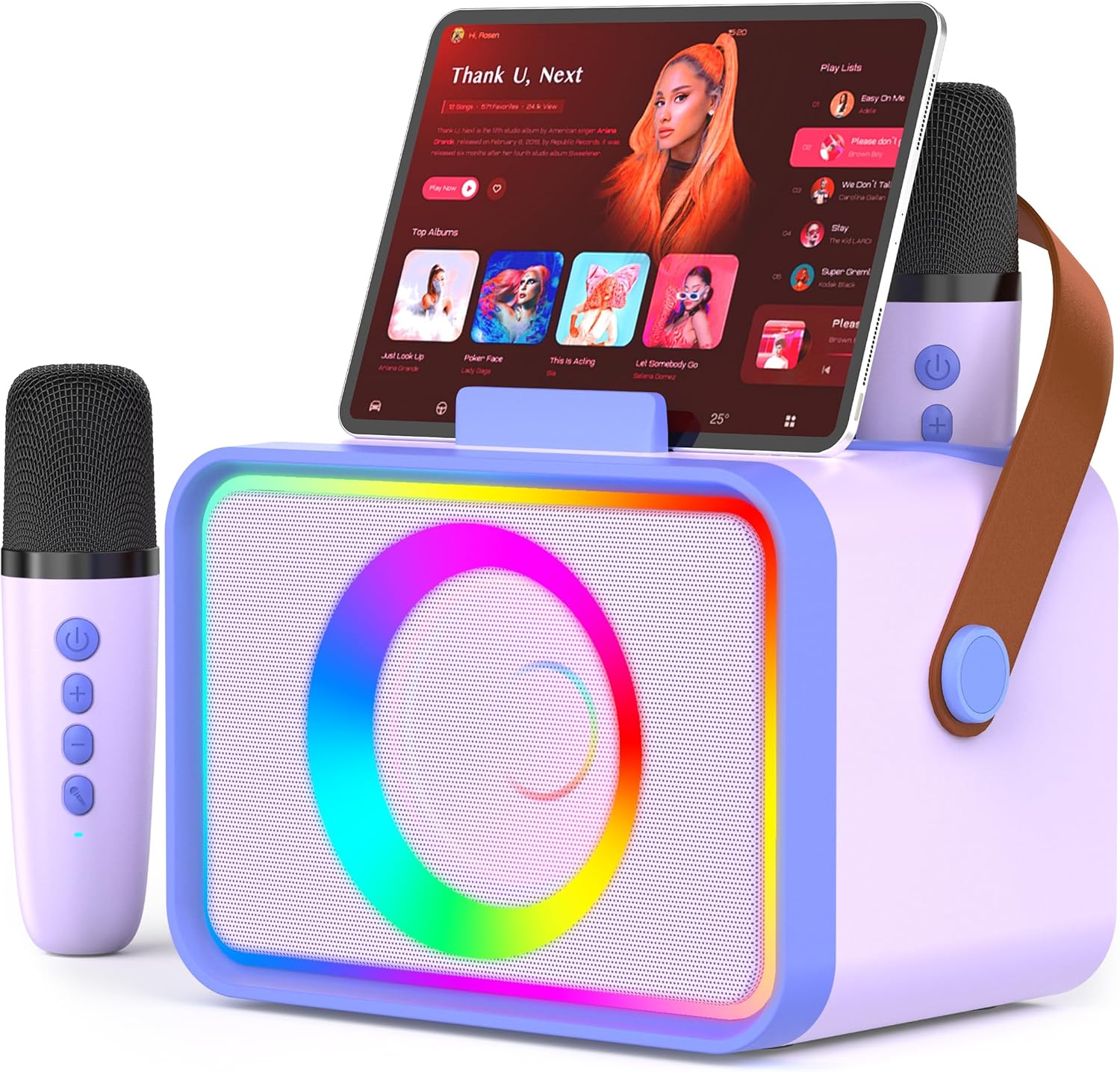 Portable Karaoke Machine with Bluetooth Speakers and Microphones