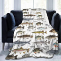 Yoga Flannel Fleece Throw Blanket - Soft Watercolor Fish Design