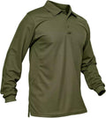 MAGCOMSEN Men's Performance Long Sleeve Polo - Quick Dry Comfort