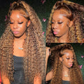 Highlight Lace Front Wig Human Hair 13x6 Deep Wave for Style