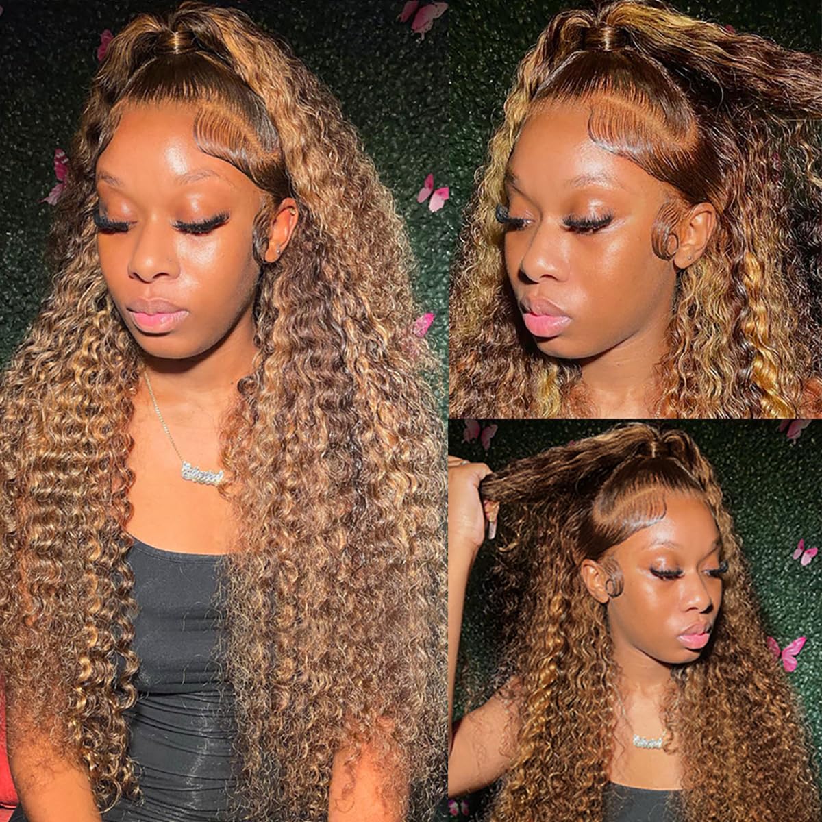 Highlight Lace Front Wig Human Hair 13x6 Deep Wave for Style