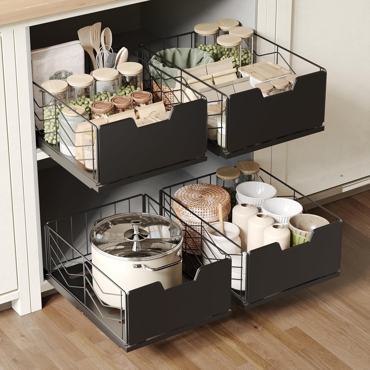 NETEL Pull Out Cabinet Organizer for Kitchen and Home Use