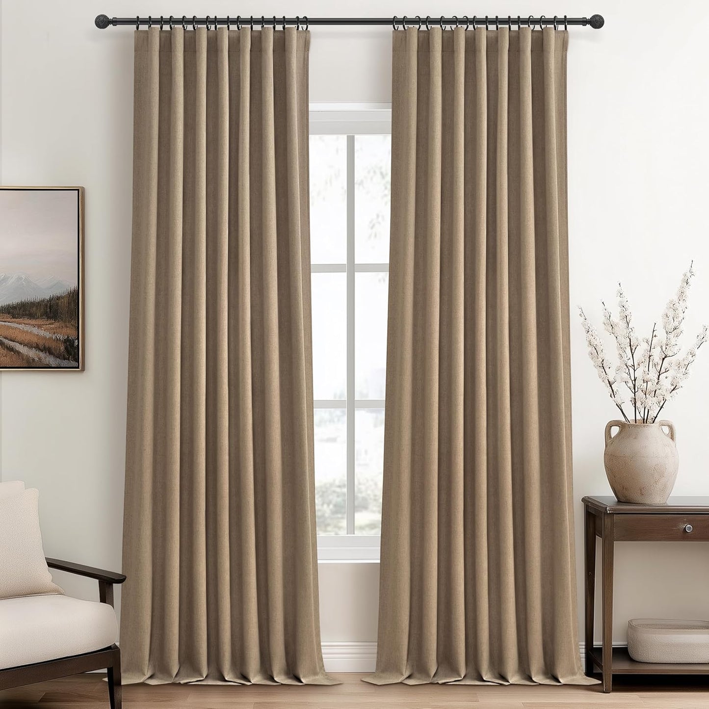 Extra Long Custom 102 Inch Blackout Curtains for Bedroom