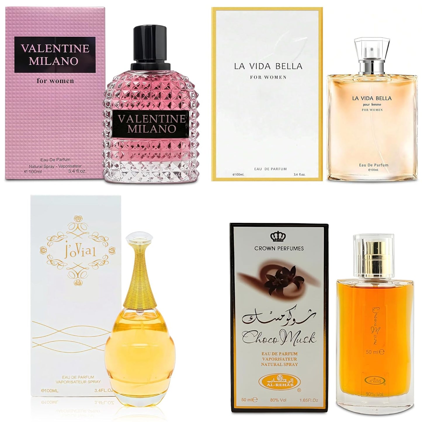4 Piece Women Perfume Set with Luxury Gift Box for Daily Use