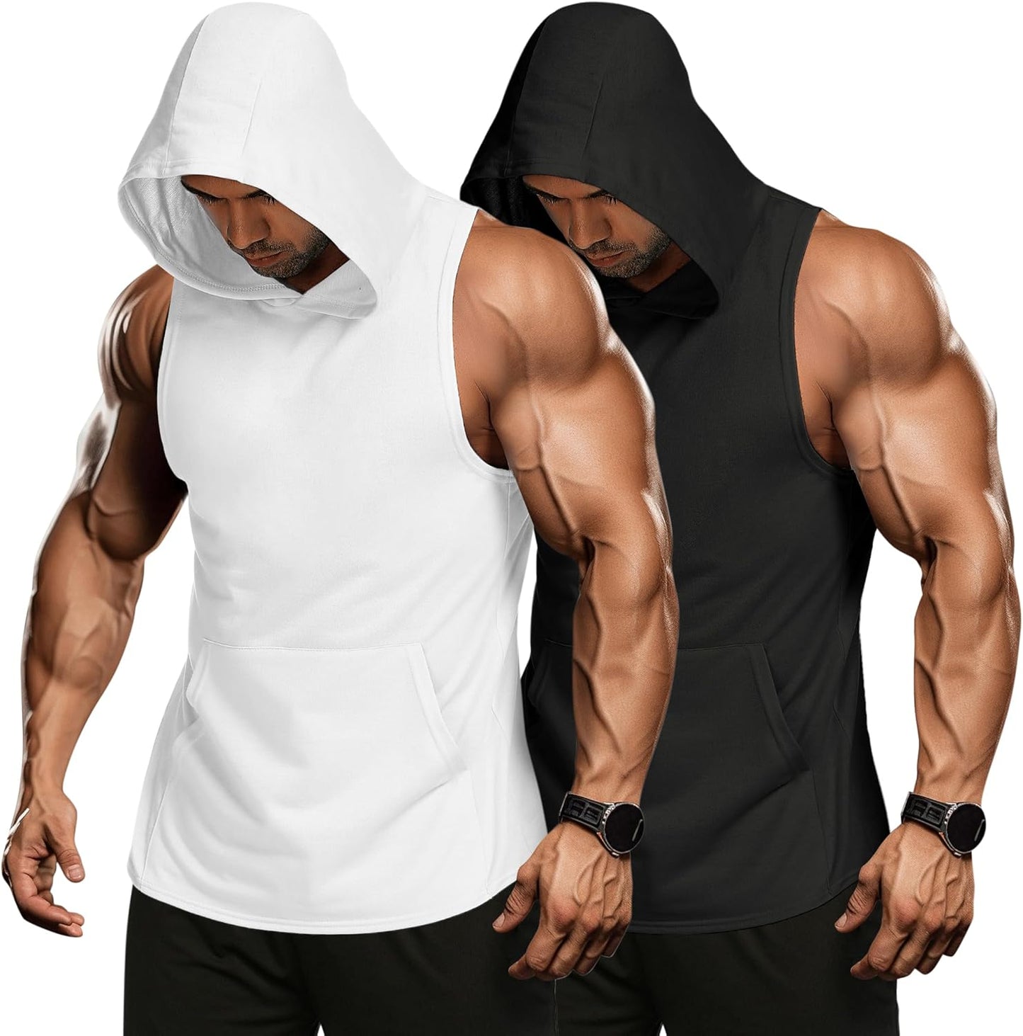 COOFANDY Muscle Cut Off Tank Tops - 2 Pack