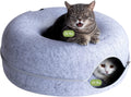Peekaboo Cat Cave for Large Cats - Dual Donut & Tunnel Bed
