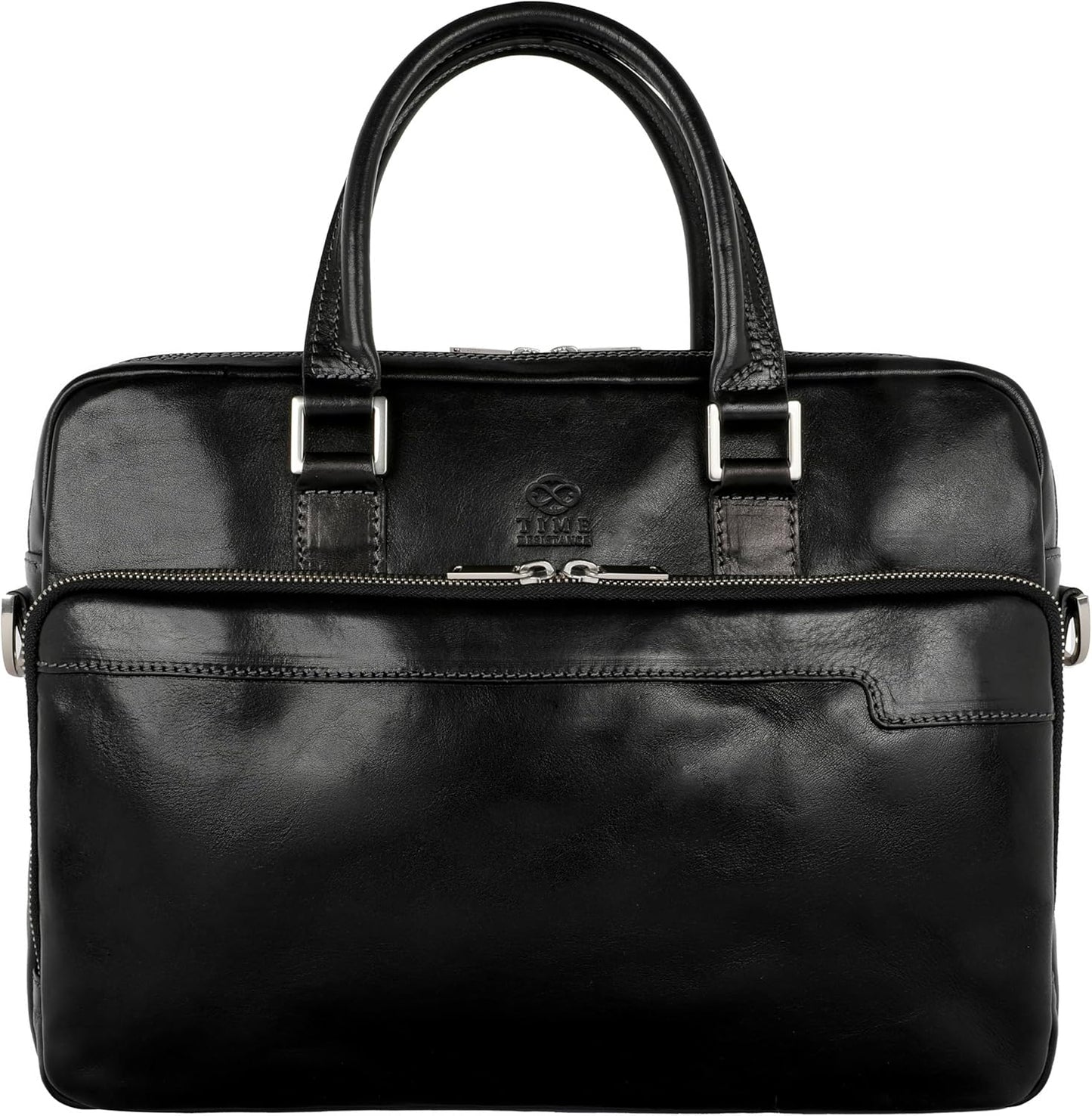 Time Resistance Leather Briefcase - Handmade Italian Laptop Bag