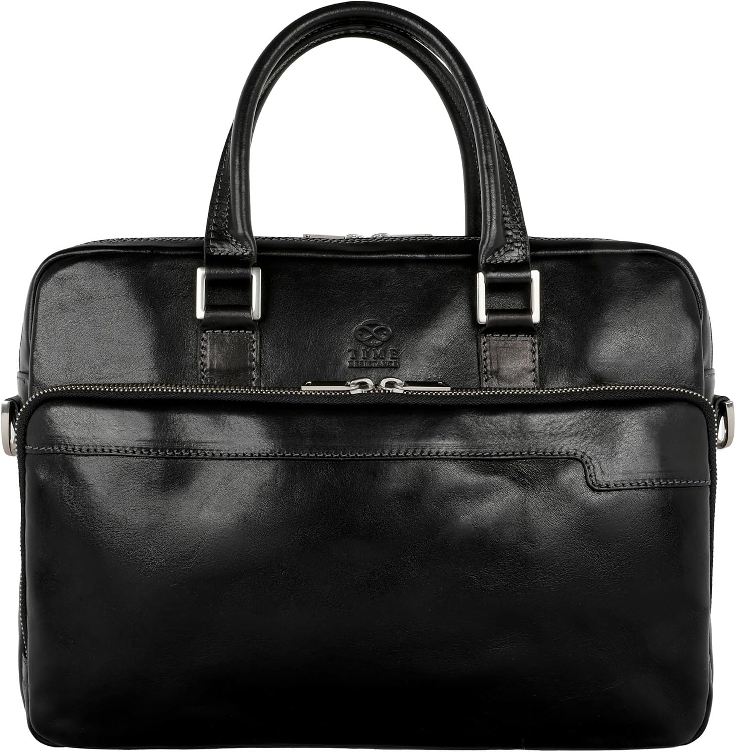 Time Resistance Leather Briefcase - Handmade Italian Laptop Bag