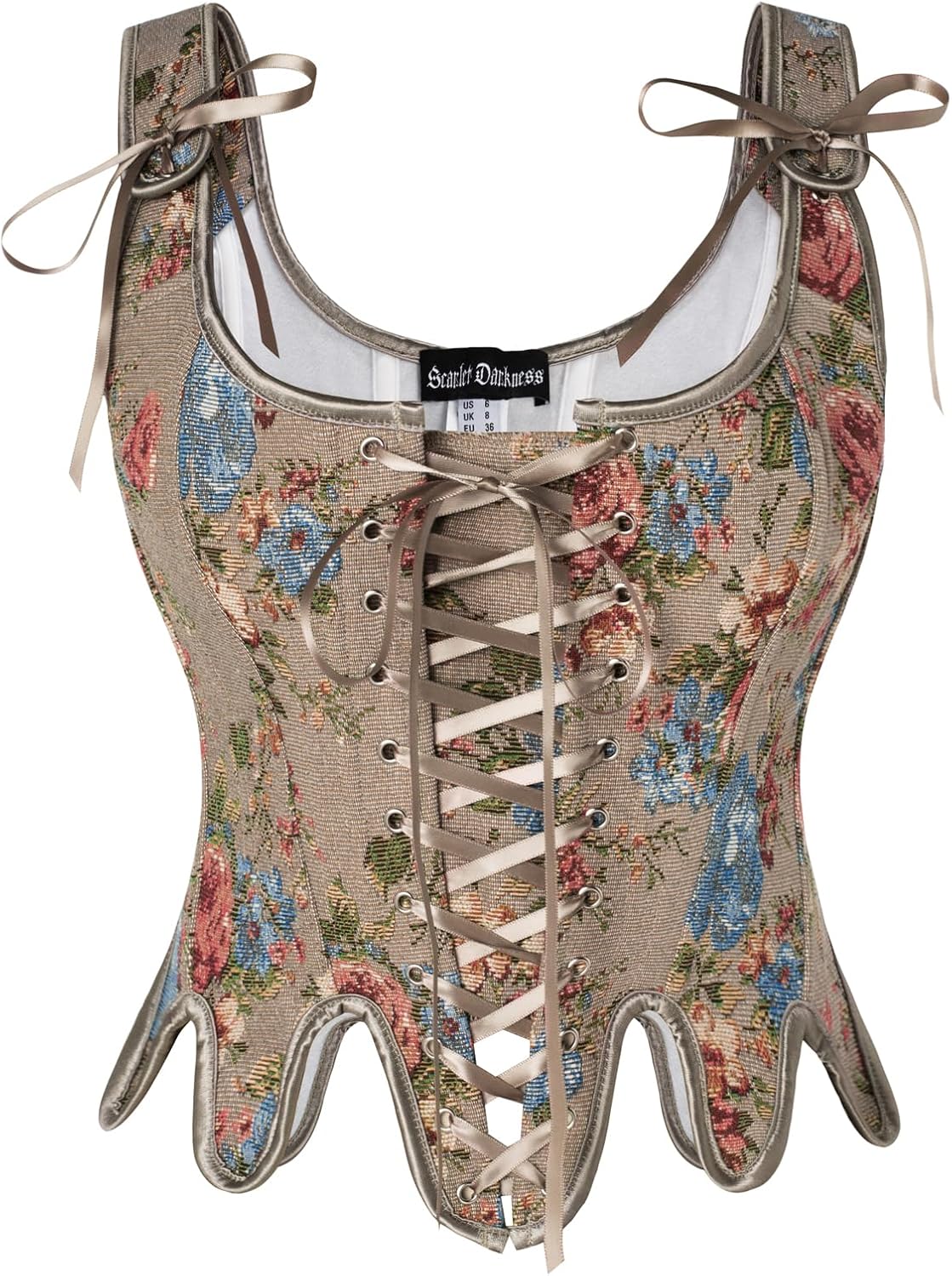 Scarlet Darkness Corset Tops for Women - Elegant Floral Design