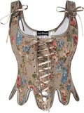 Scarlet Darkness Corset Top Renaissance Floral Lace Up - Shape
