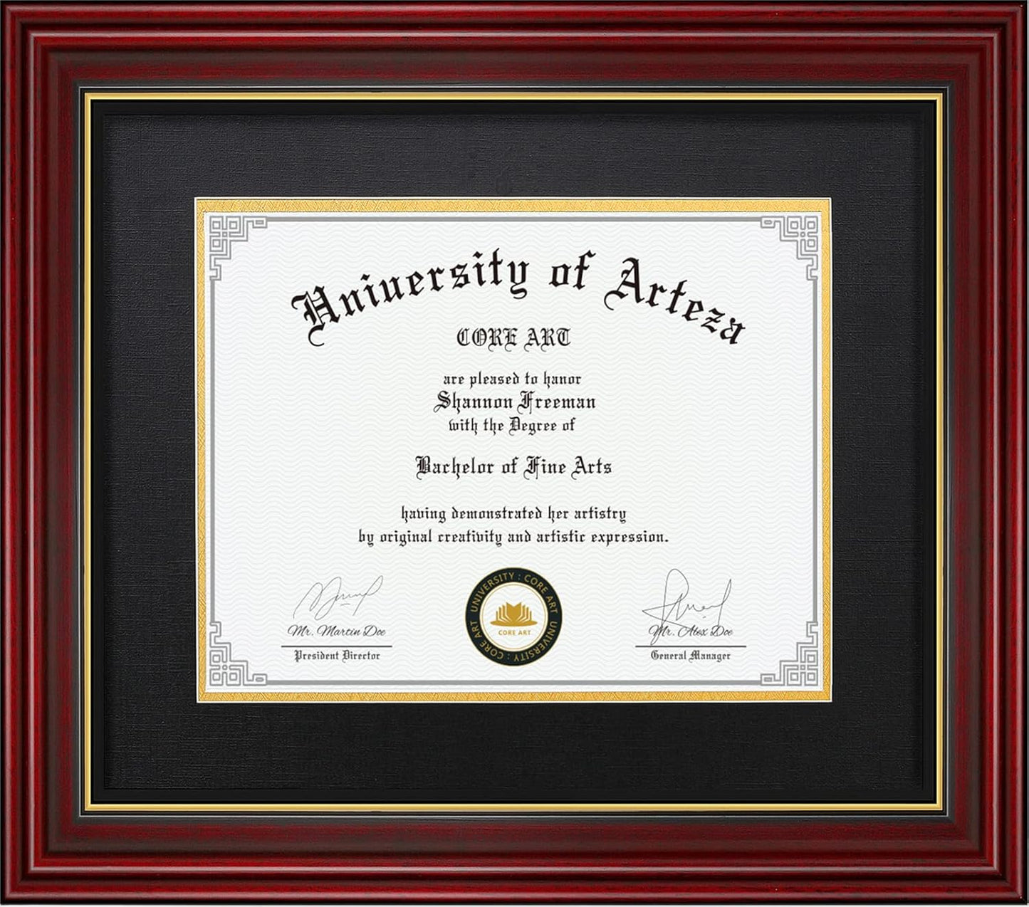 CORE ART Diploma Frame Display for 11x14 and 15x18 Pictures